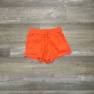 Vibrant Orange Athletic Shorts with Elastic Waistband